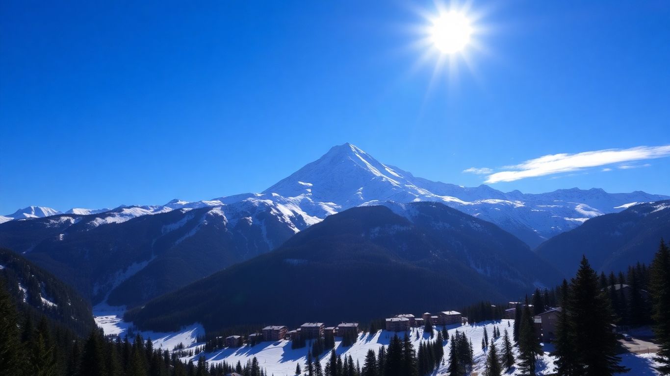 Rent Luxury Holiday Villas Guide de luxe de Davos Klosters : Sécuriser des passes de ski cinq étoiles et des passes de ski en haute altitude 2026 Pic de montagne enneigé au-dessus d'un village de ski de luxe.