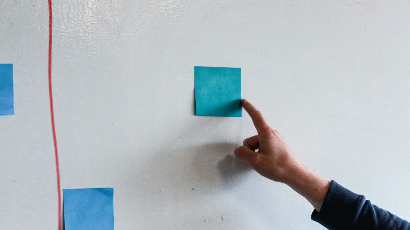 a man in a blue shirt
