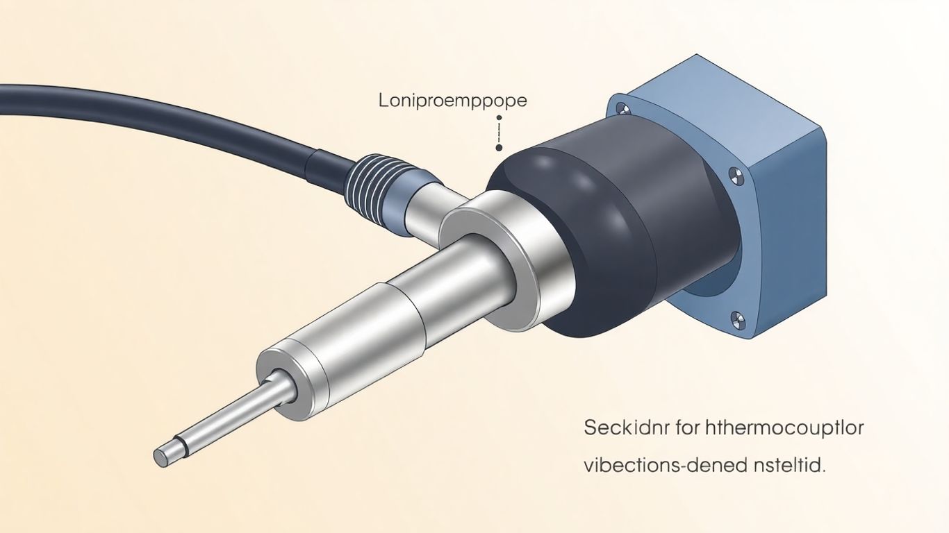Isometric view of a thermocouple probe installation.