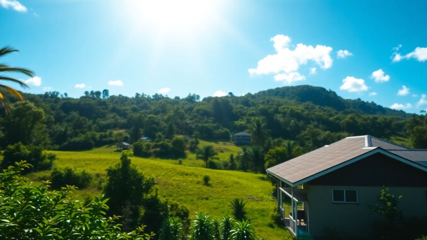 Jamaican property sale documents and house.