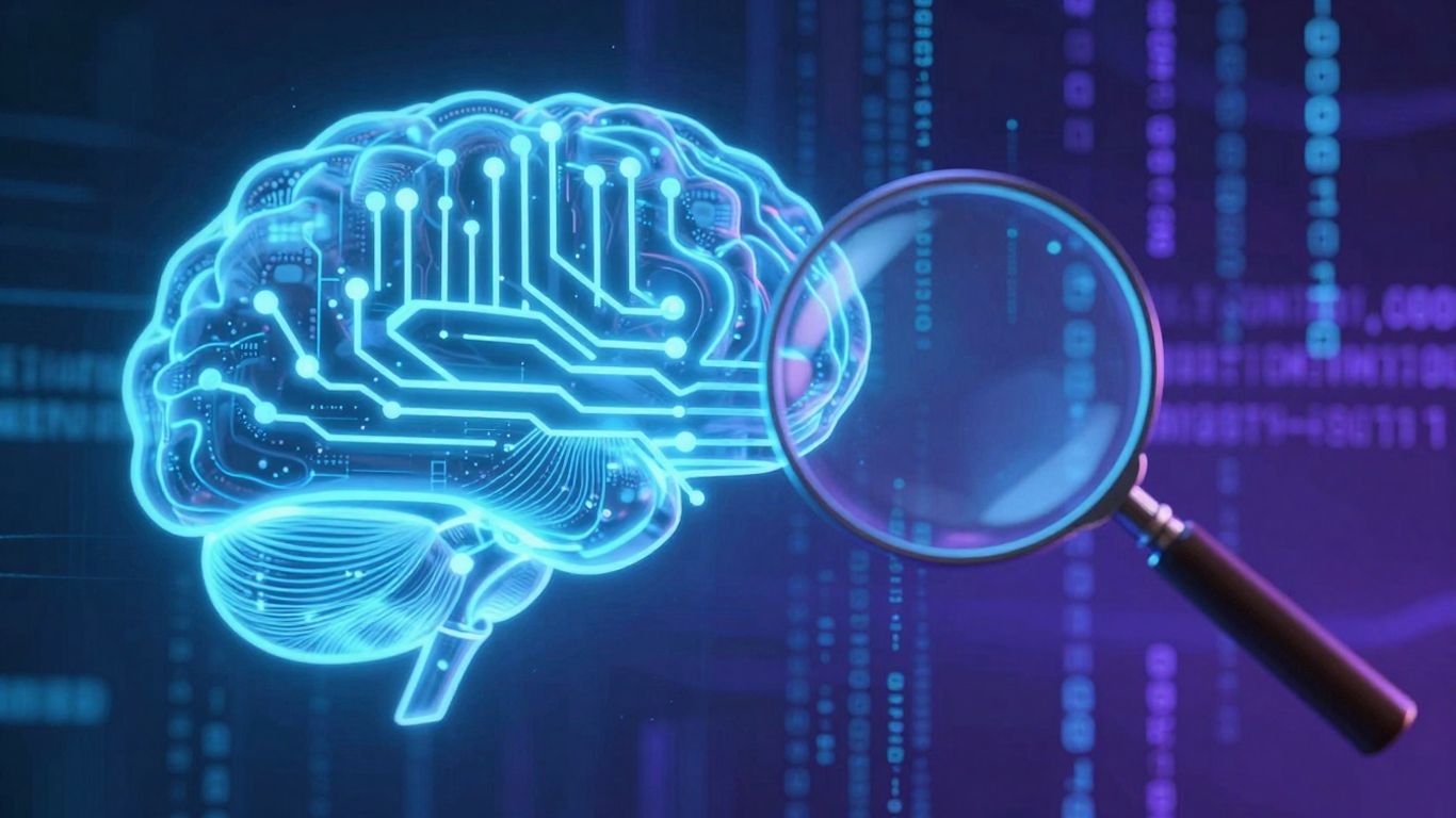 AI detection comparison with digital brain and code.