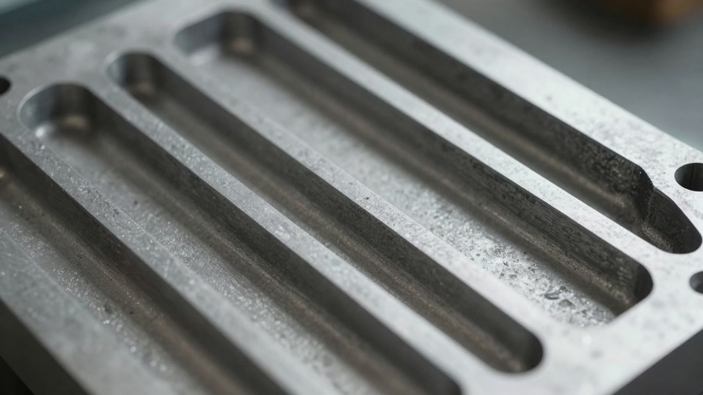 Gießform mit komplexen Kanälen und glatten Oberflächen.