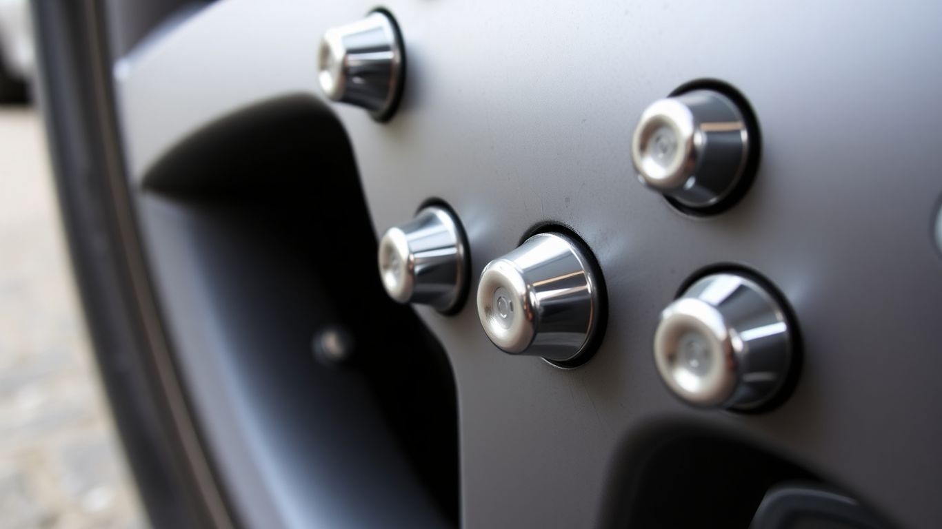 Car wheel with prominent metal studs