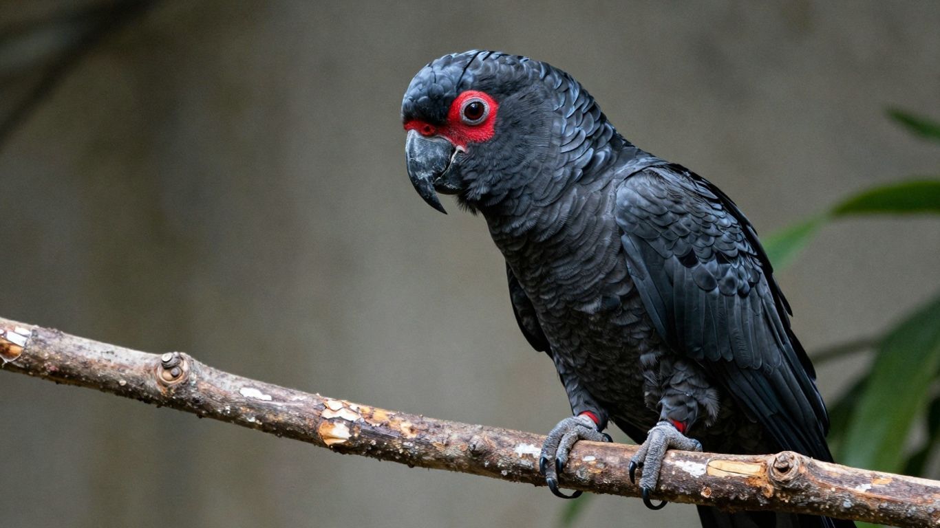 Black Palm Cockatoo perched on a branch