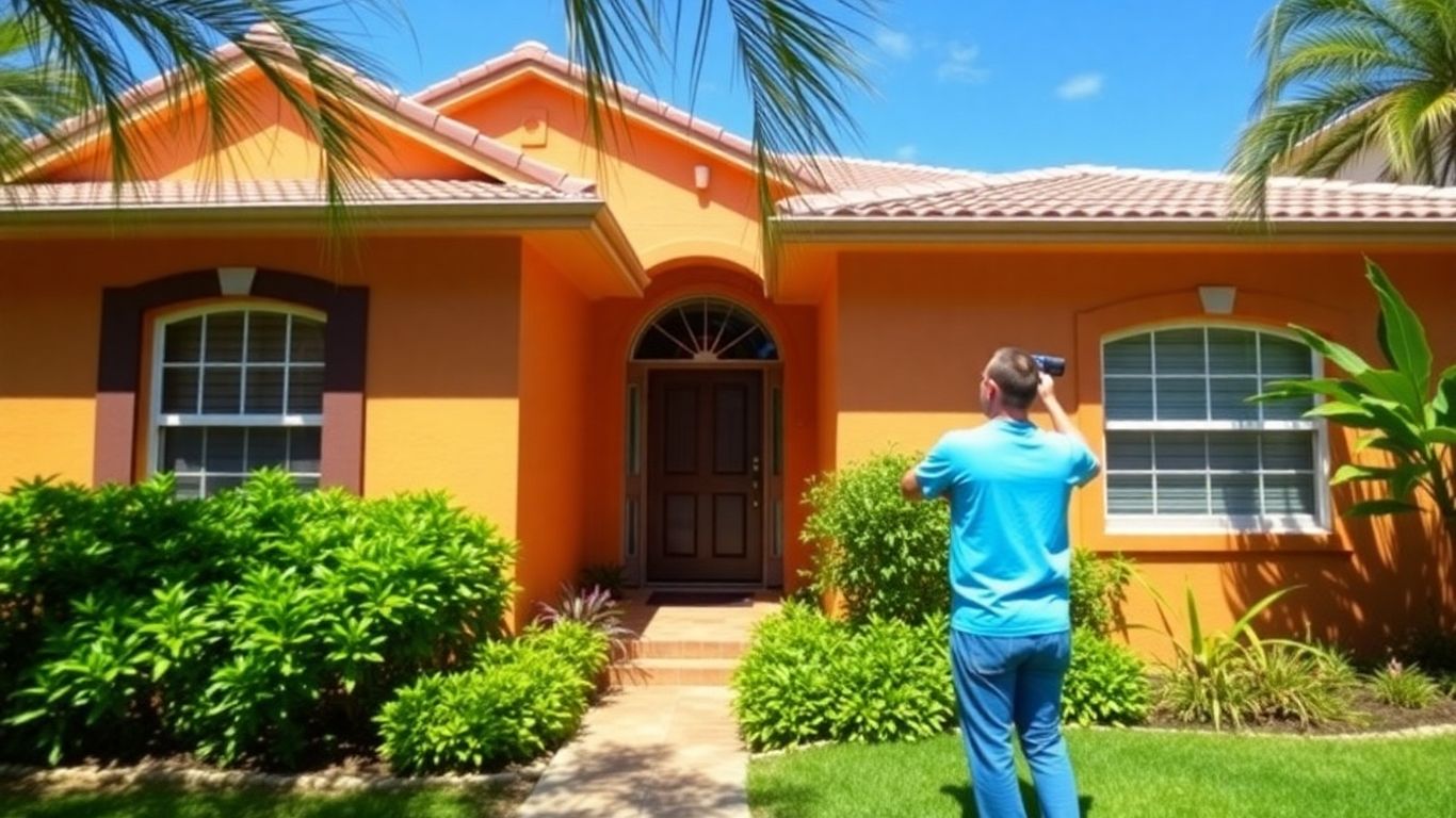 Orlando home exterior with fresh paint and landscaping.