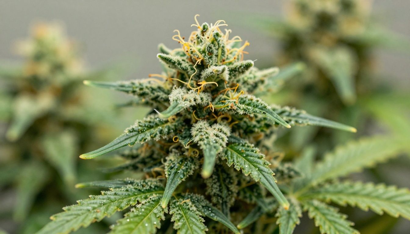 Close-up of a detailed marijuana bud.