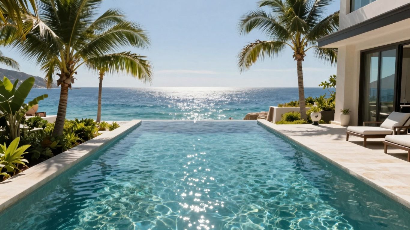 Infinity pool overlooking the ocean at Casa Edwards Too, Cabo.