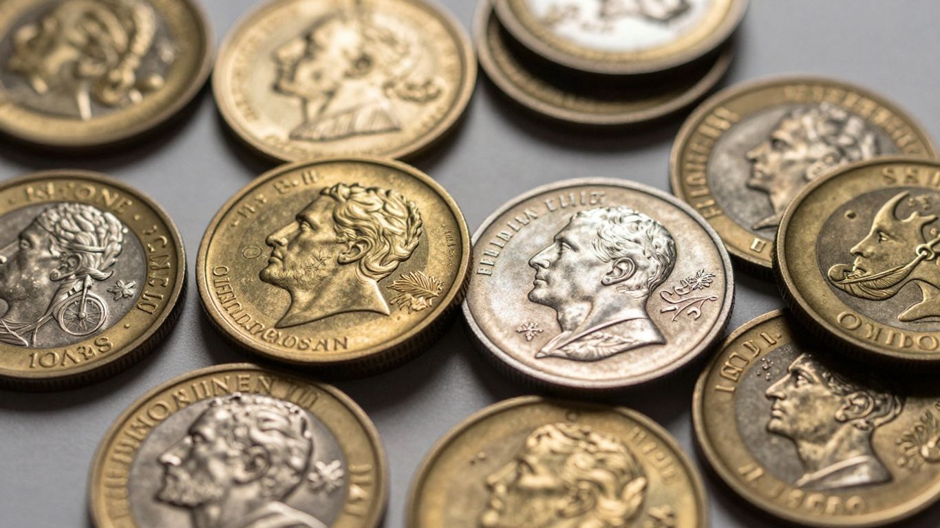 Commemorative coins made of gold and silver.