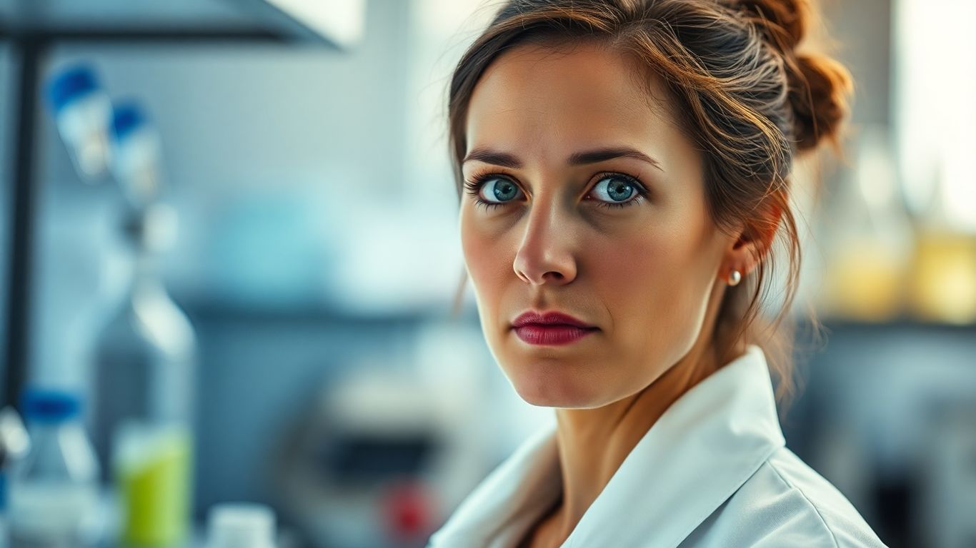 Scientifique Élise Bordet dans un laboratoire.
