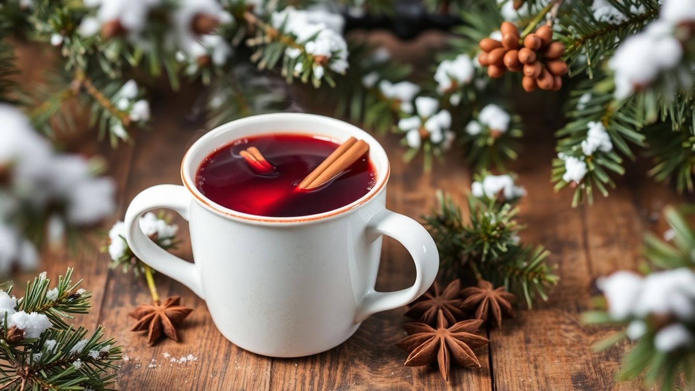 Heißer Glühwein mit Zimt und Sternanis im Winter