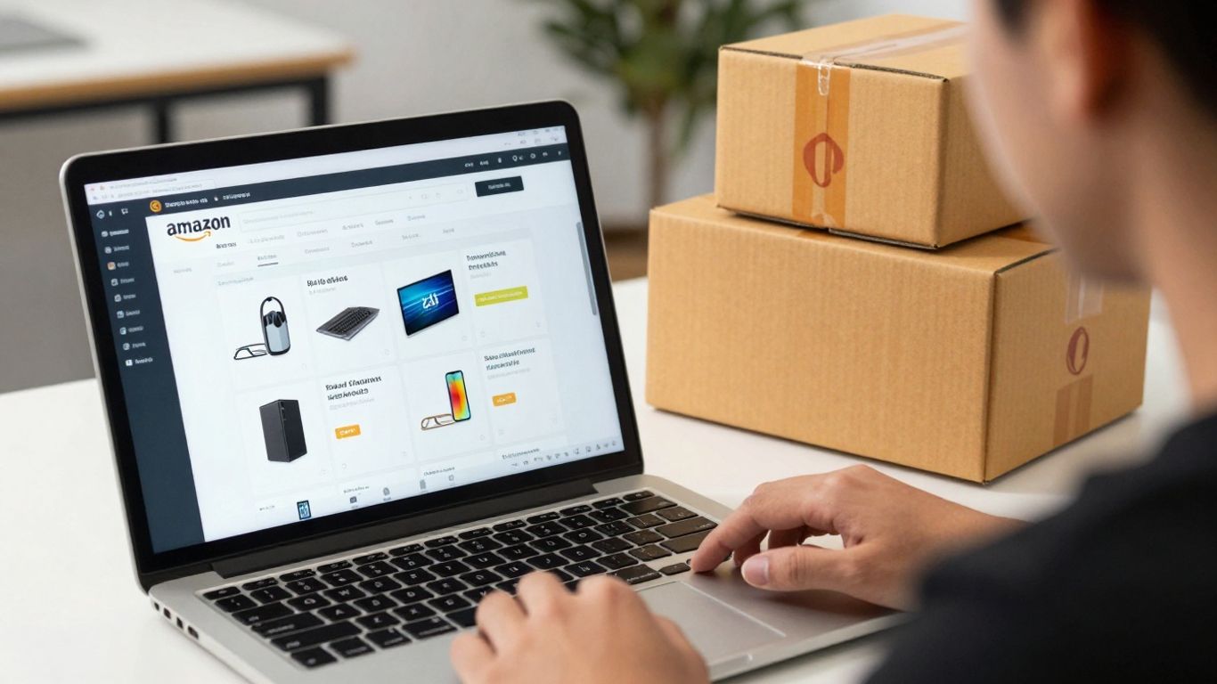 Amazon dropshipping success with organized product sourcing and fulfillment.