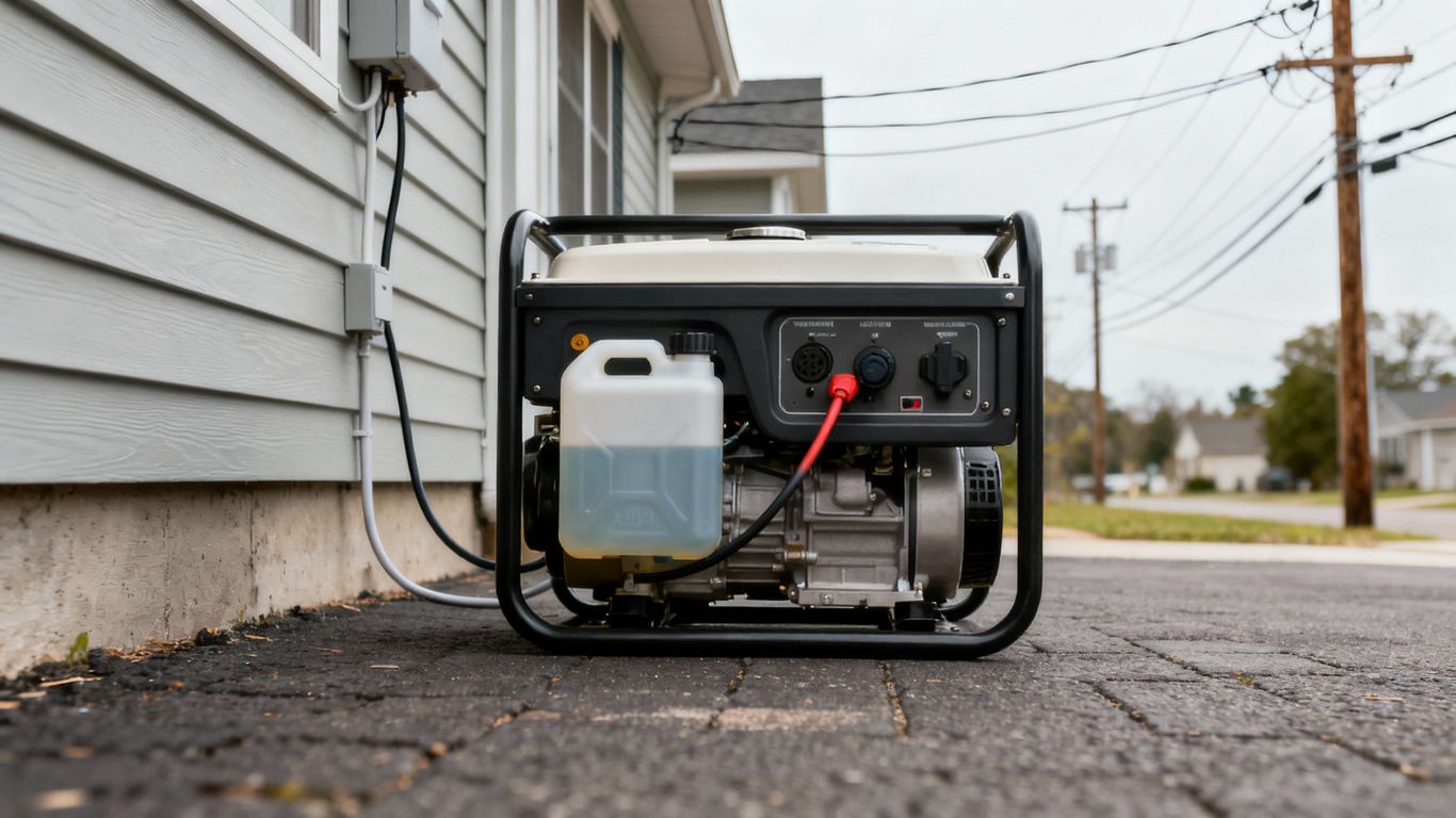 Generator ready for power outage safety.