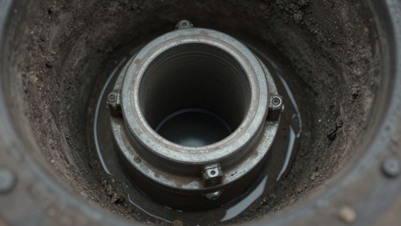 Close-up of a well seal, showing its secure installation.