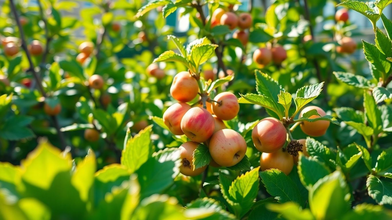 Kompakte Obstsorten im urbanen Wintergarten ernten.