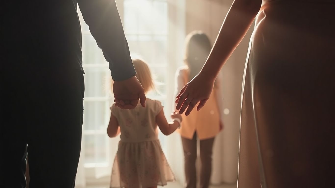 Family holding hands, remembering a loved one.