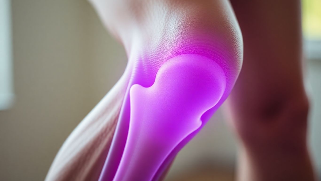 Close-up of a healthy knee joint with a soft glow.