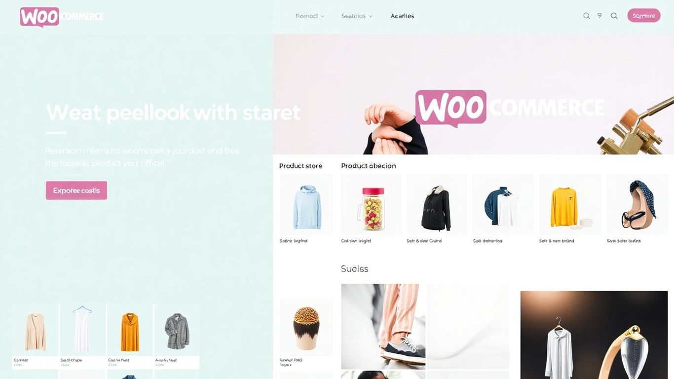 Customized WooCommerce shop page with product grids.