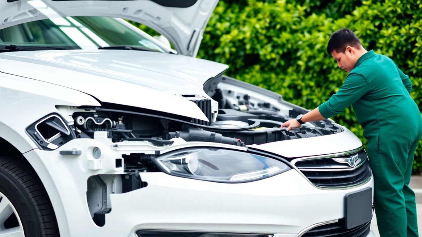 Eco-friendly Chrysler car wreckers dismantling a vehicle.