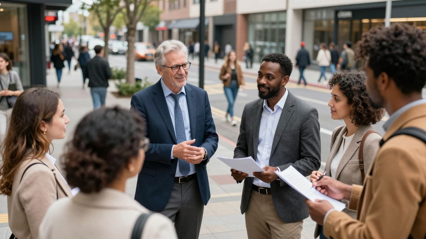 Businesses and community members working together for safety.