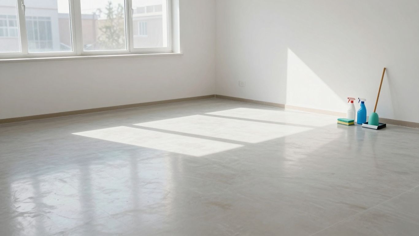 Newly constructed room after professional cleaning.