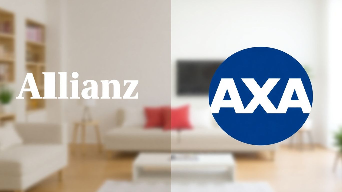 Logos de Allianz y AXA comparados visualmente.