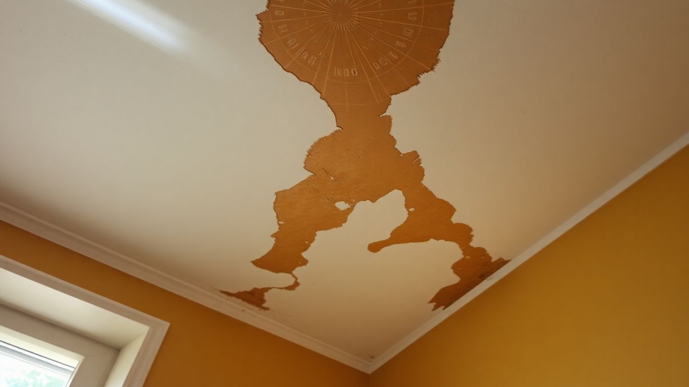 Ceiling water stains and peeling paint