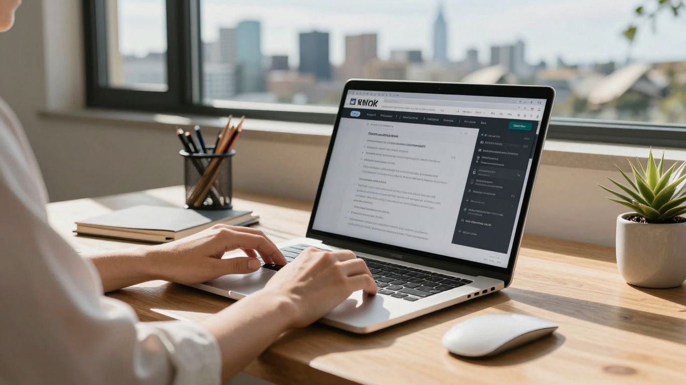 Person working from home in Australia