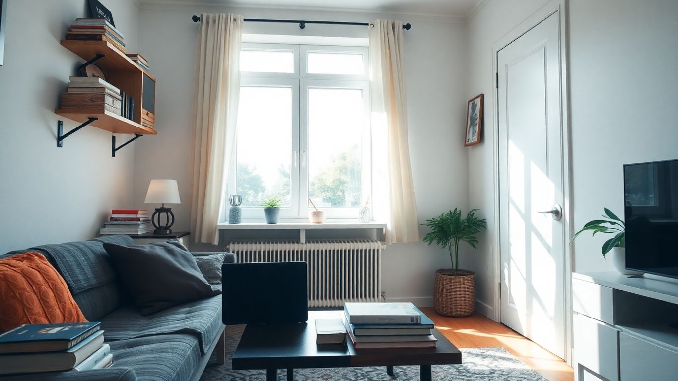 Apartamento seguro con pertenencias protegidas y luz natural.