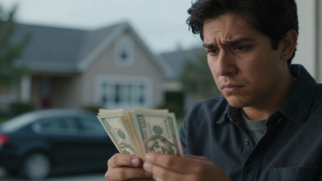 Person stressed about bills and loans.