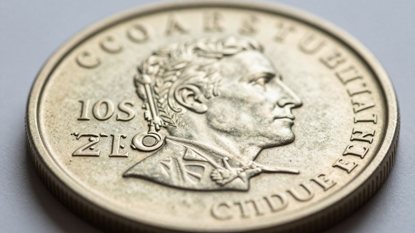 Close-up of a detailed business strike coin.