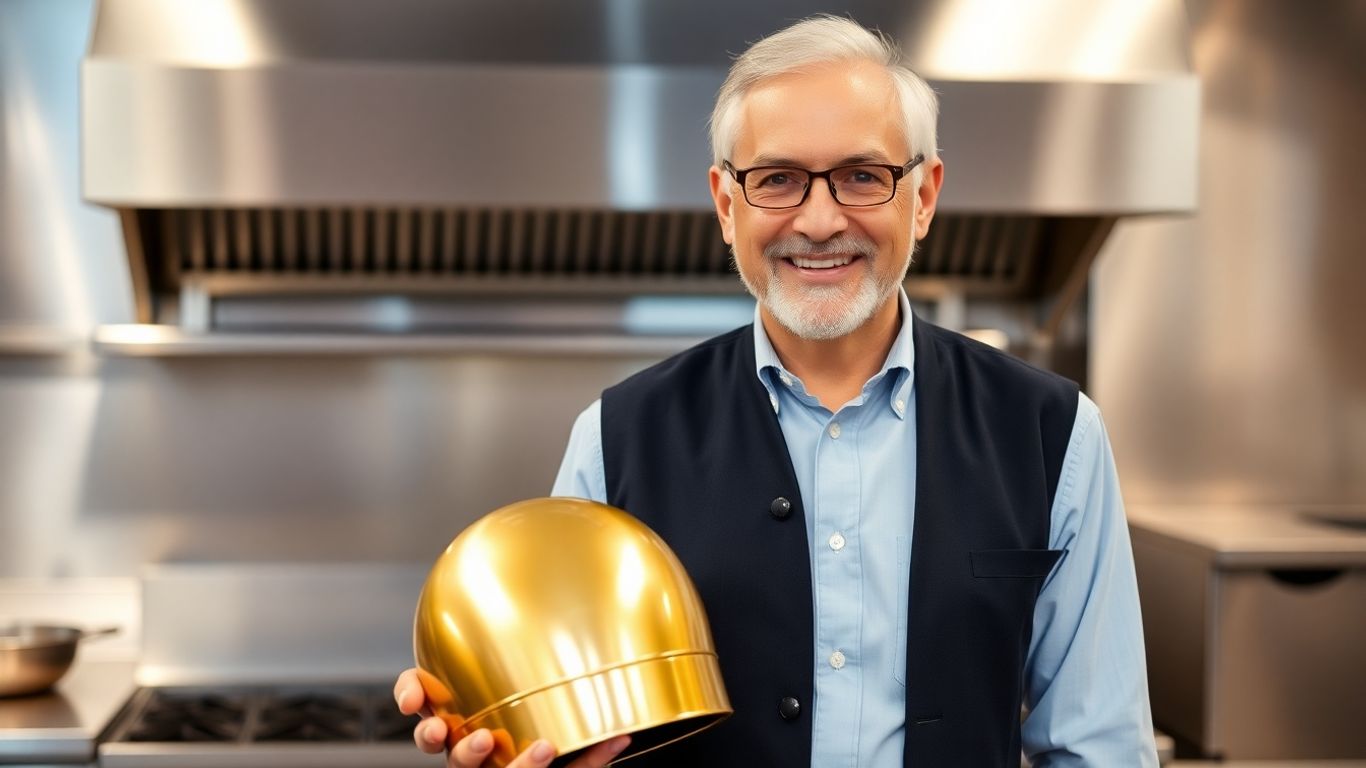 Bernard Pacaud recevant le Prix du Chef Mentor 2025.