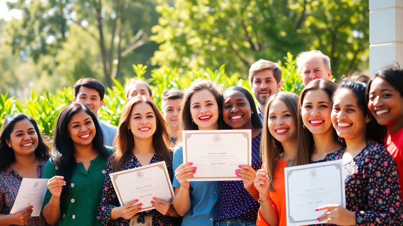 People celebrating success and achievement with smiles.
