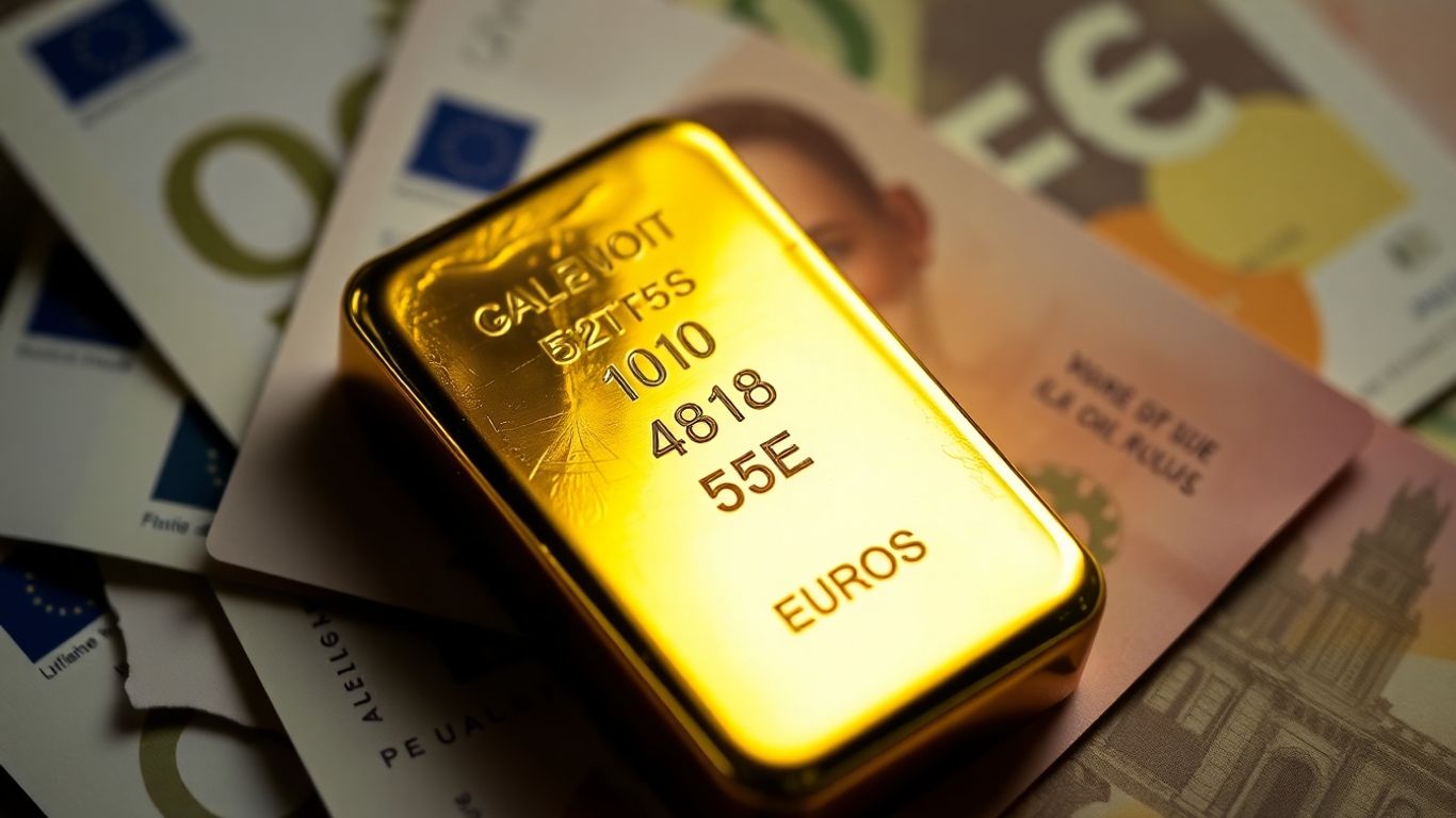 歐元紙鈔上的金條。