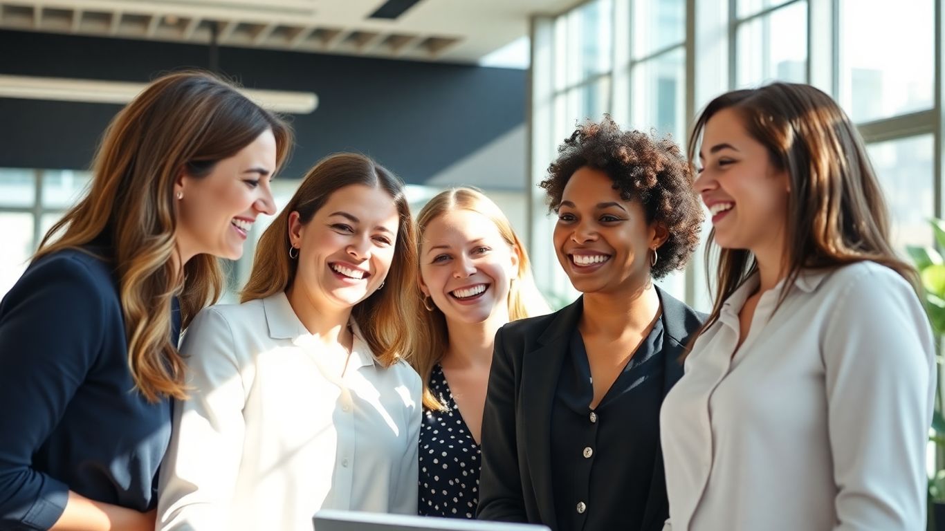 Australian women in tech collaborating in a bright office