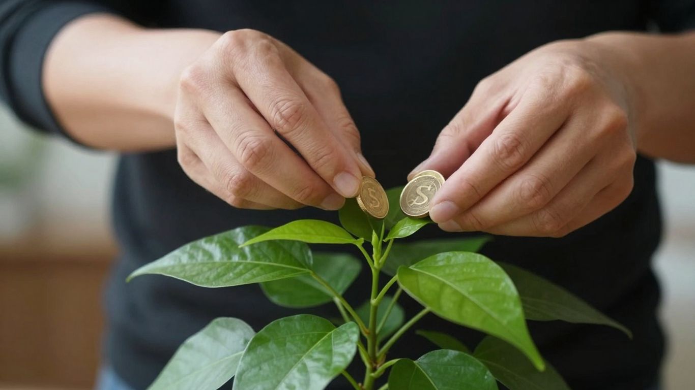 在植物里放金币，促进植物生长。