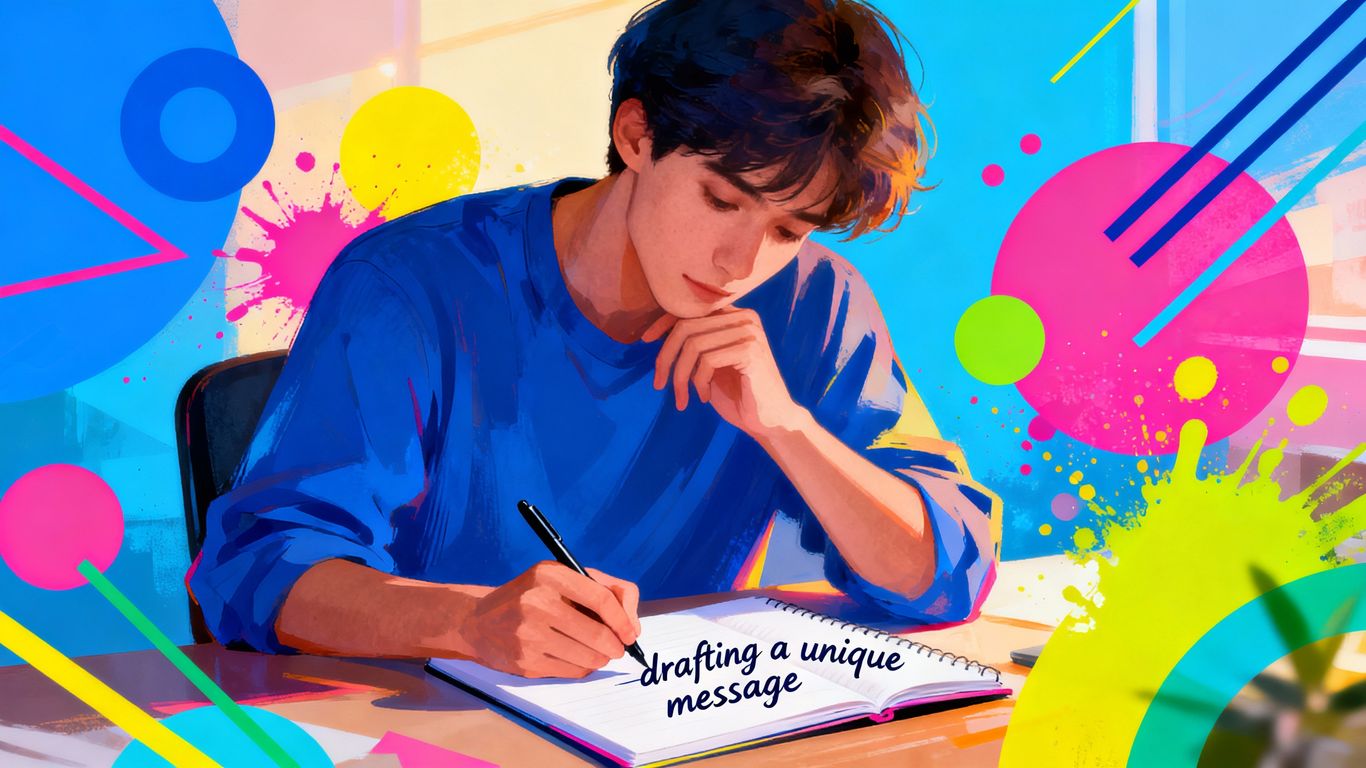 Person creating unique brand voice for social media.