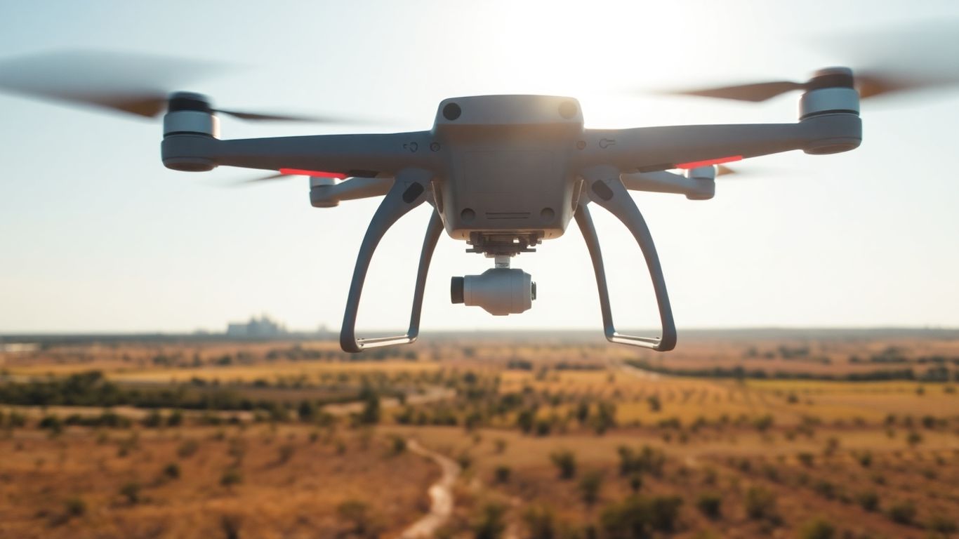 Drone flying over Texas landscape