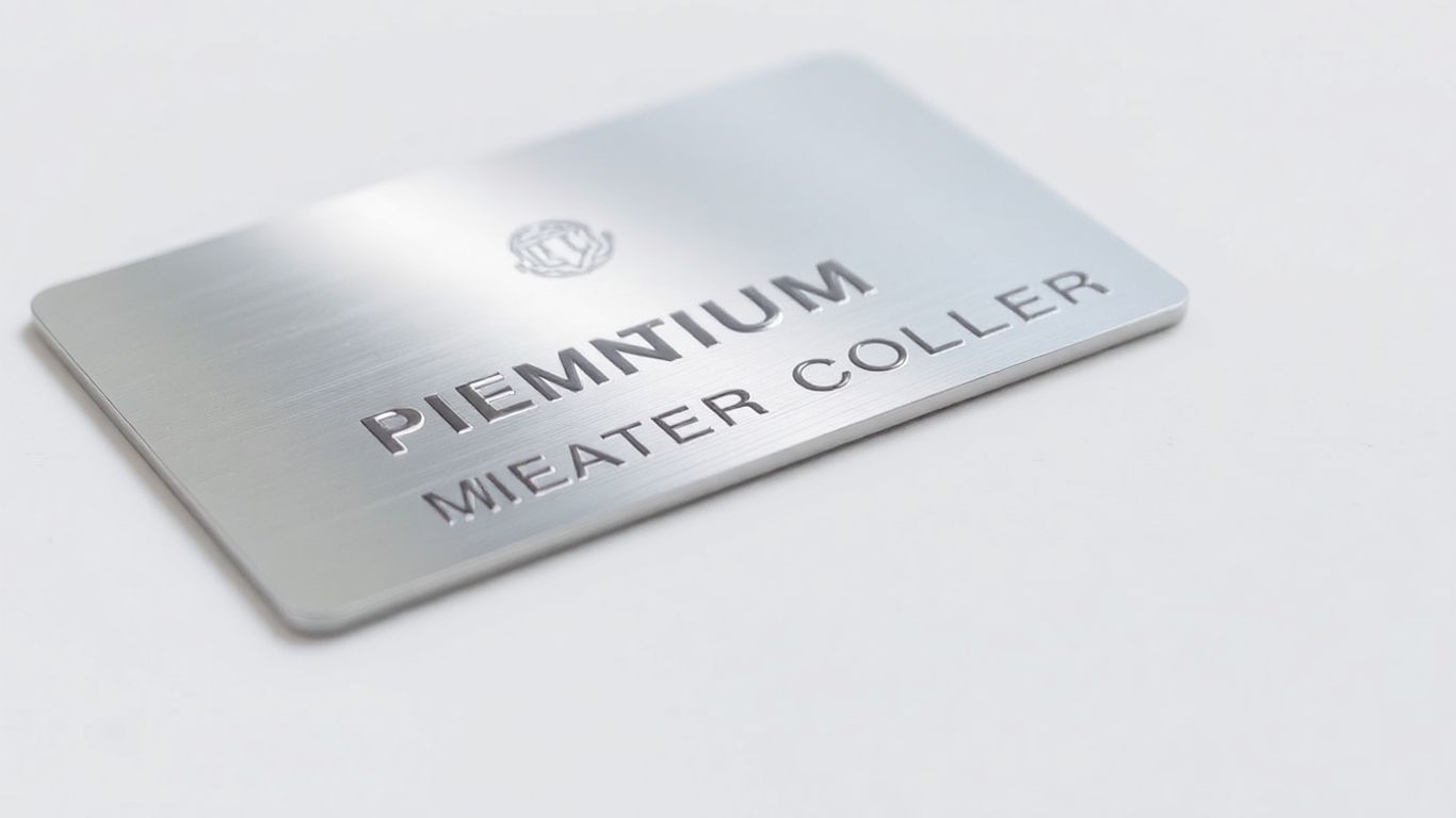 Platinum card with embossed details.