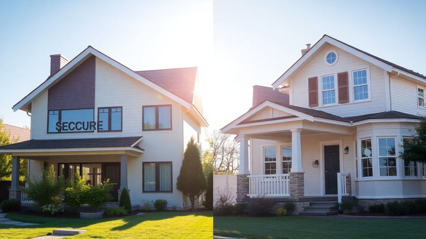 Casas comparadas con seguros de hogar.