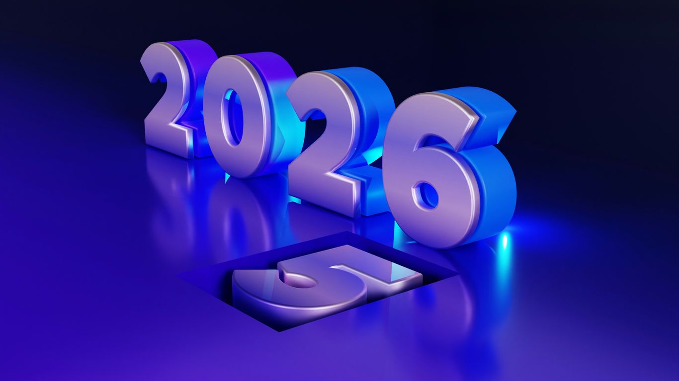 The year 2026 is represented by metallic numbers.