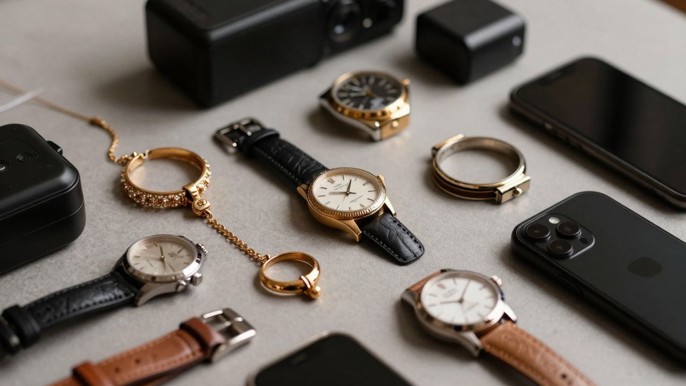 Various valuables like jewelry and electronics