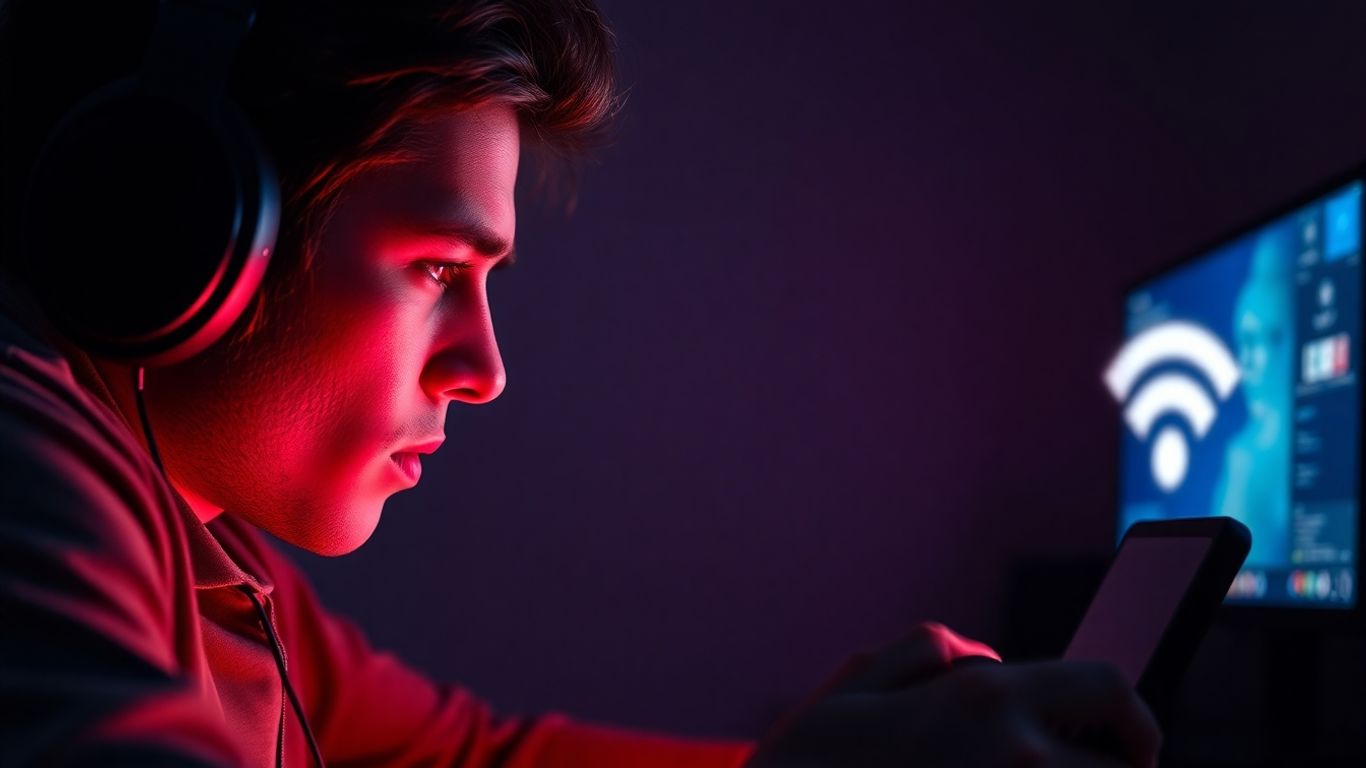 Gamer com latência alta em jogo online.