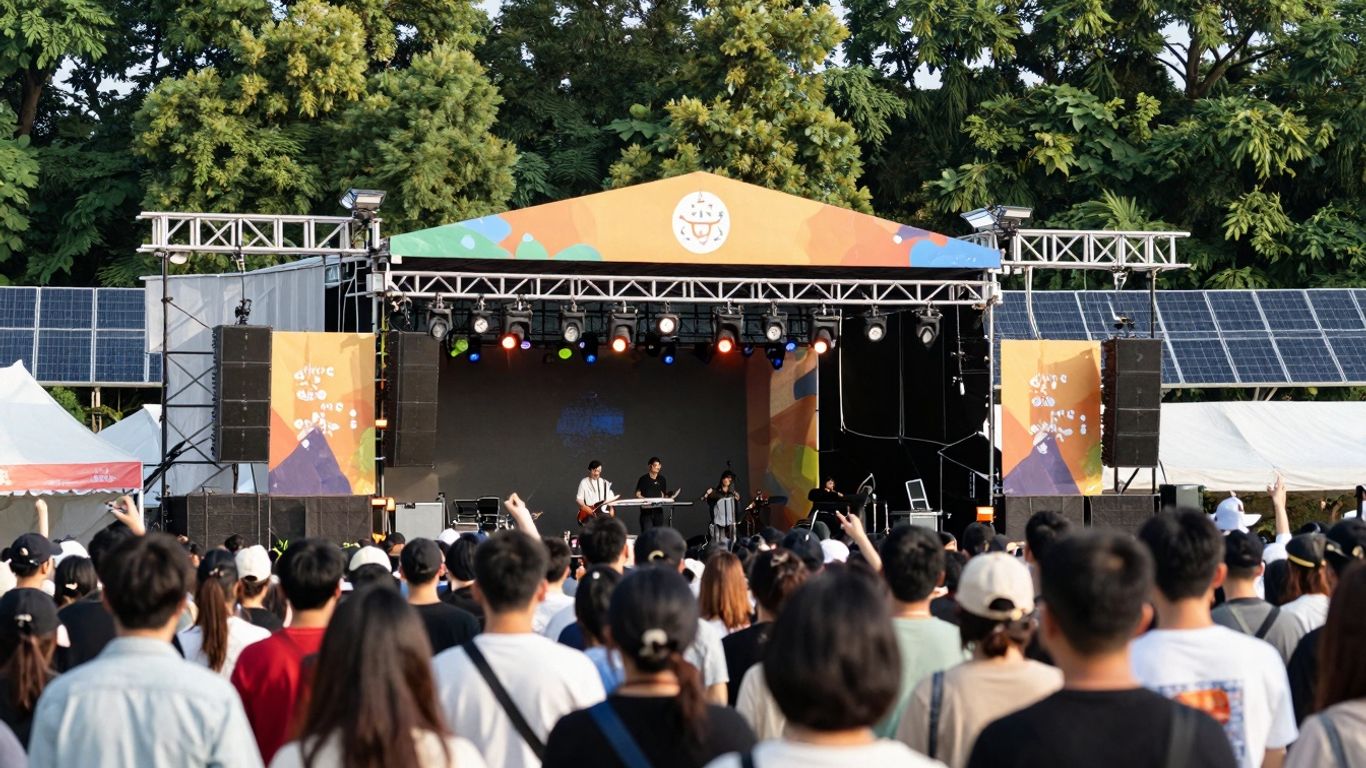 Sustainable event entertainment with energy efficiency focus.