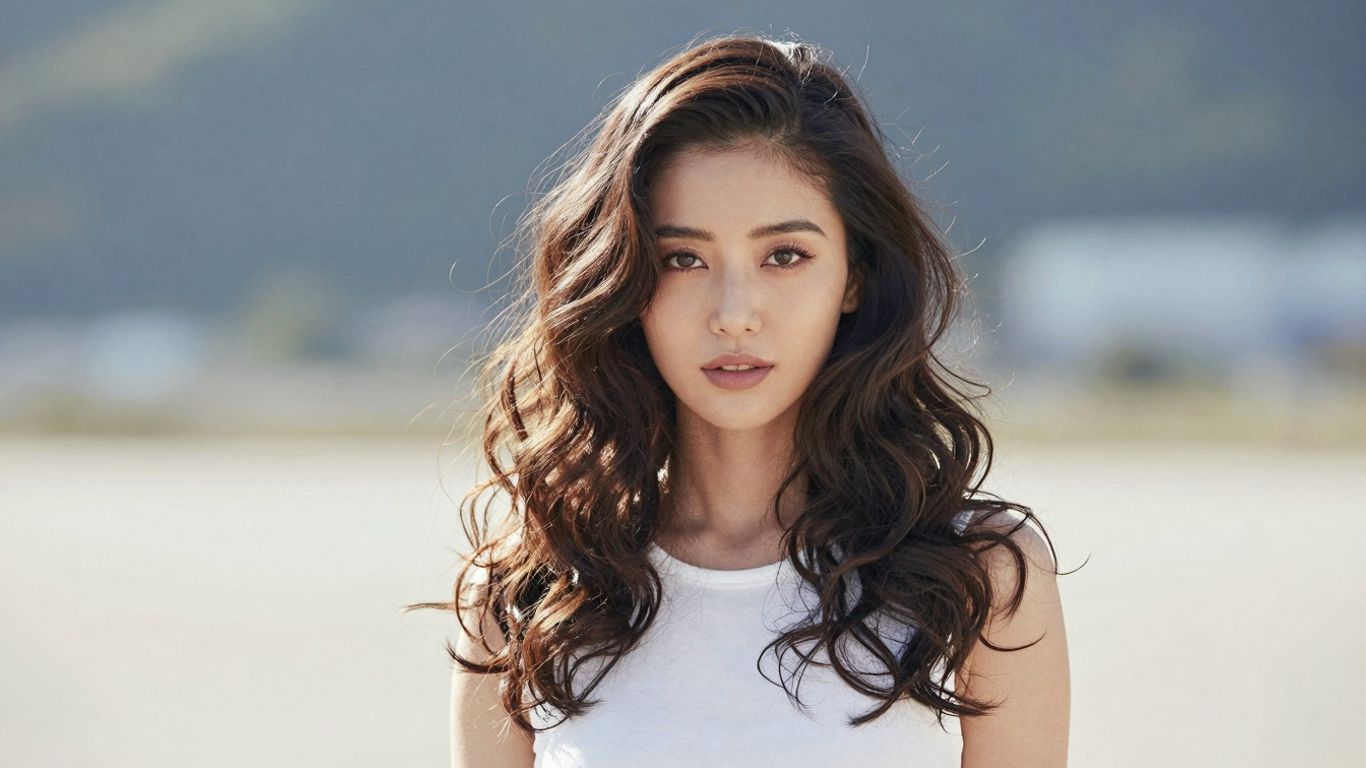 Woman with healthy, shiny wavy hair
