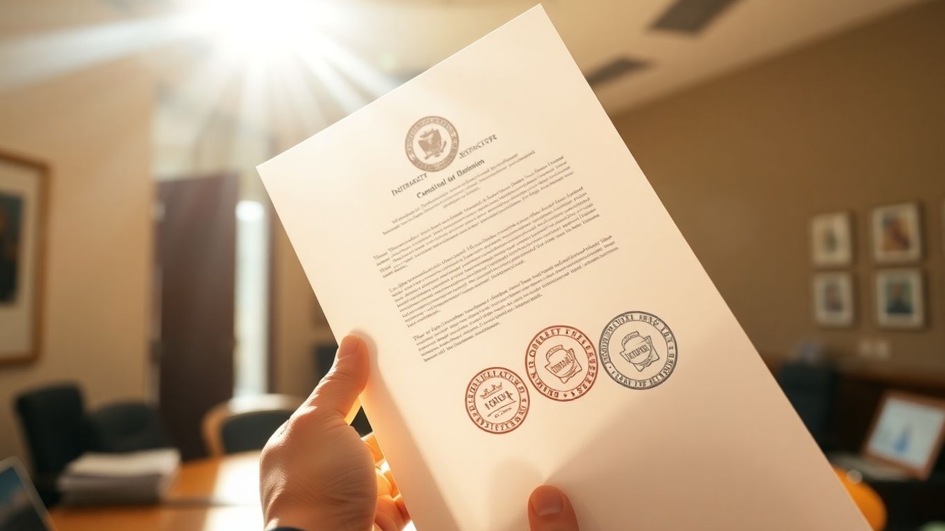 Mão segurando um documento oficial da Segurança Social.