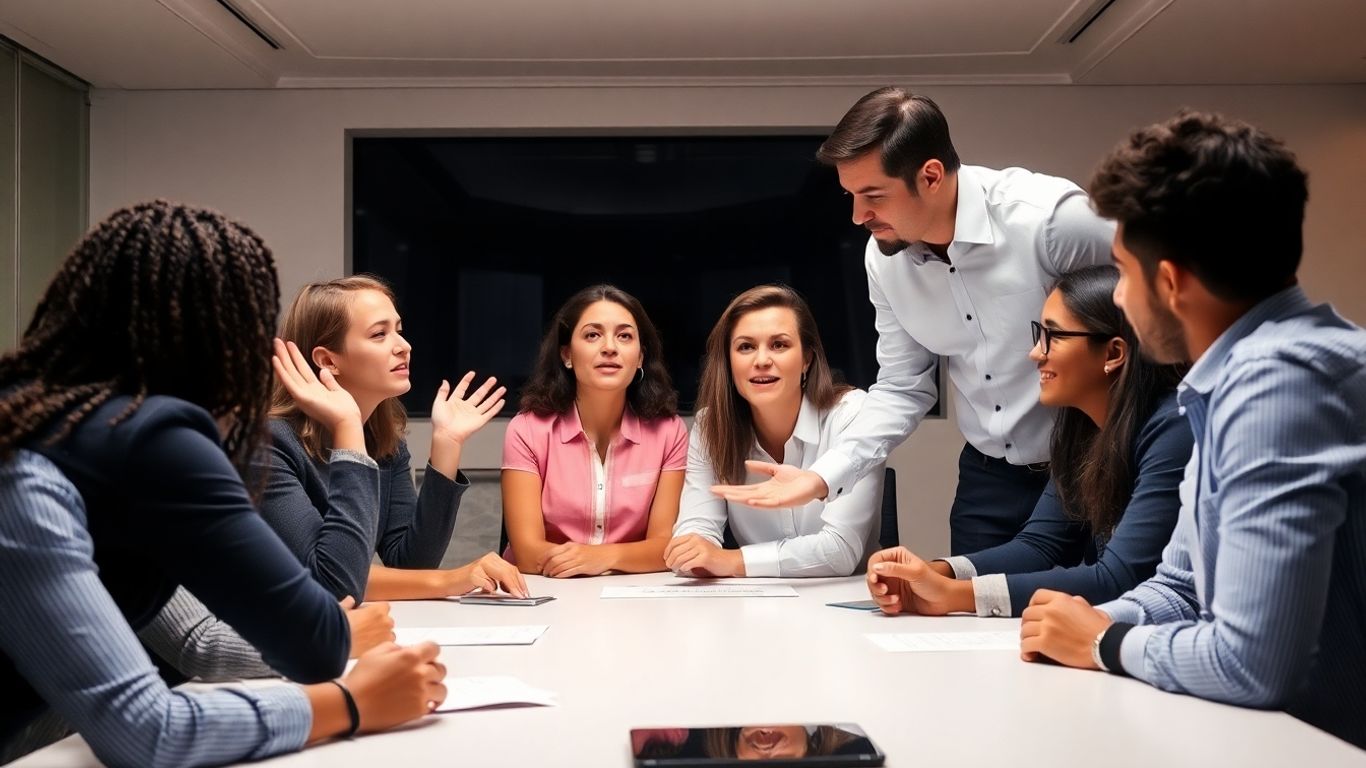 Echipă de startup în conflict vizual