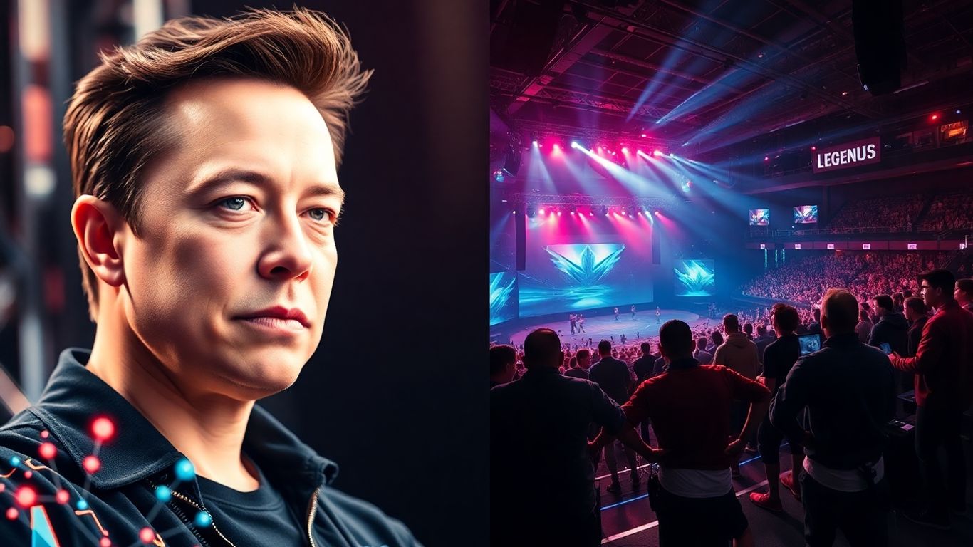 Elon Musk and League of Legends esports match