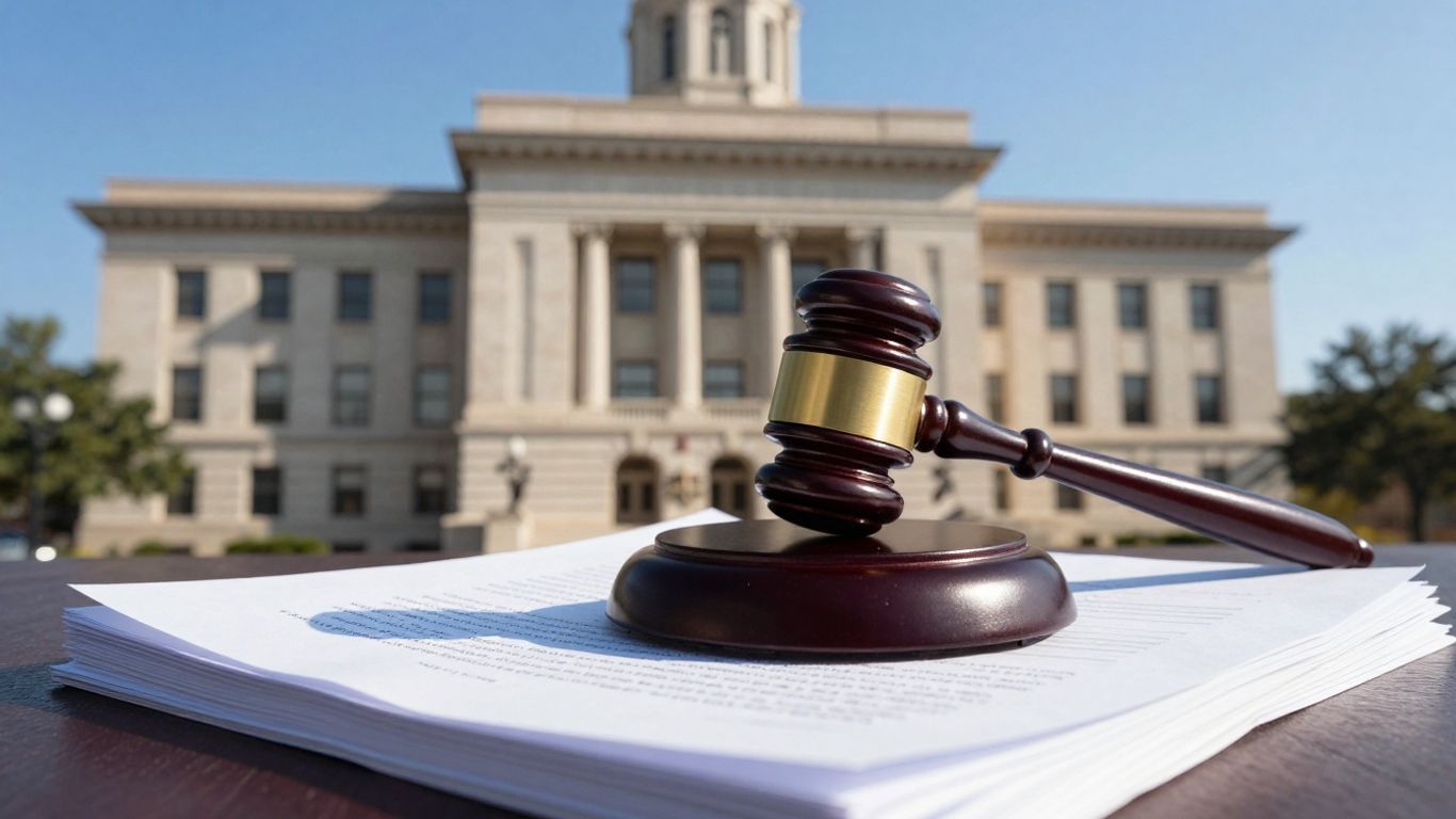 Texas courthouse and legal documents