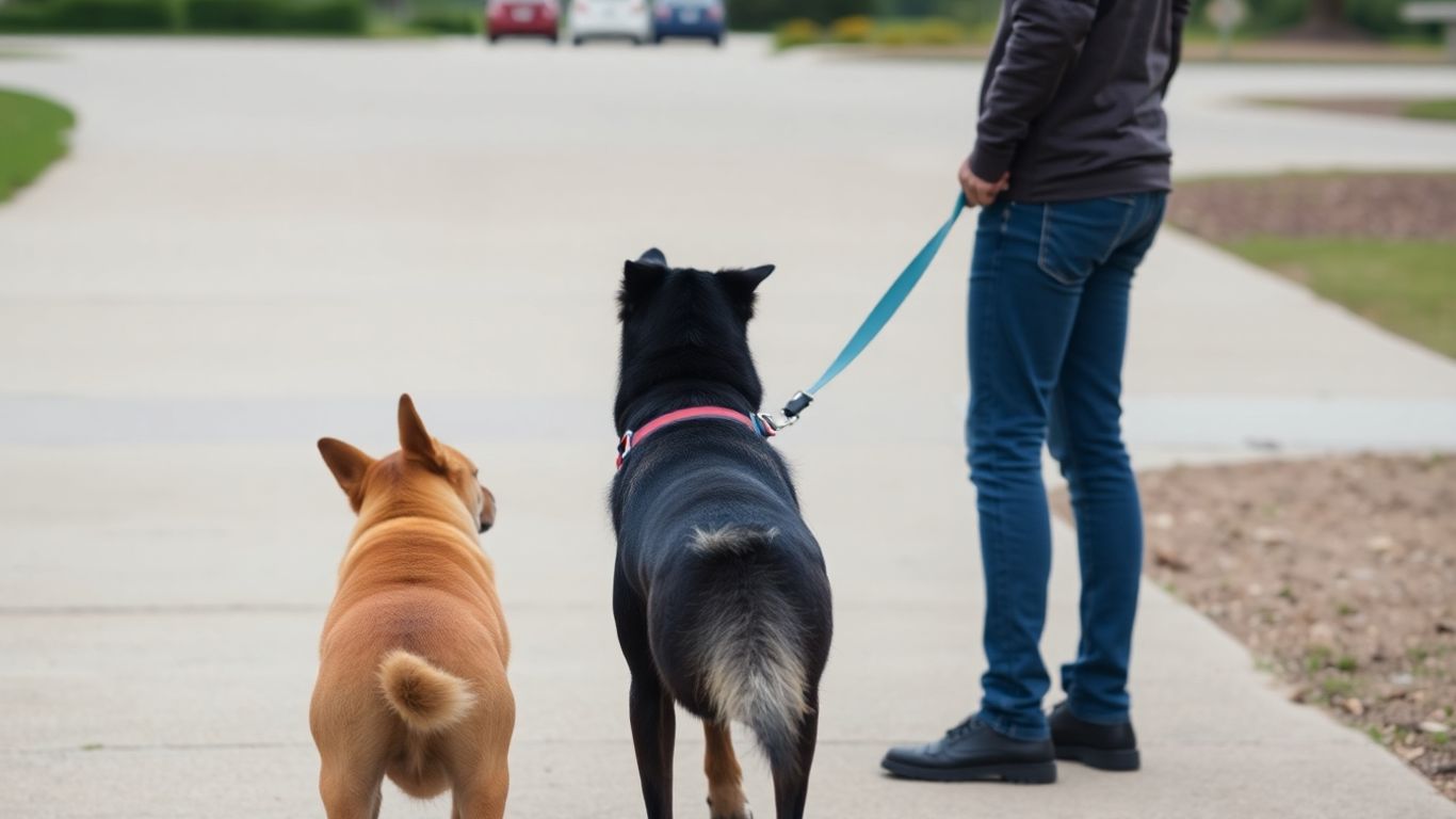 Person near a dog, owner present.