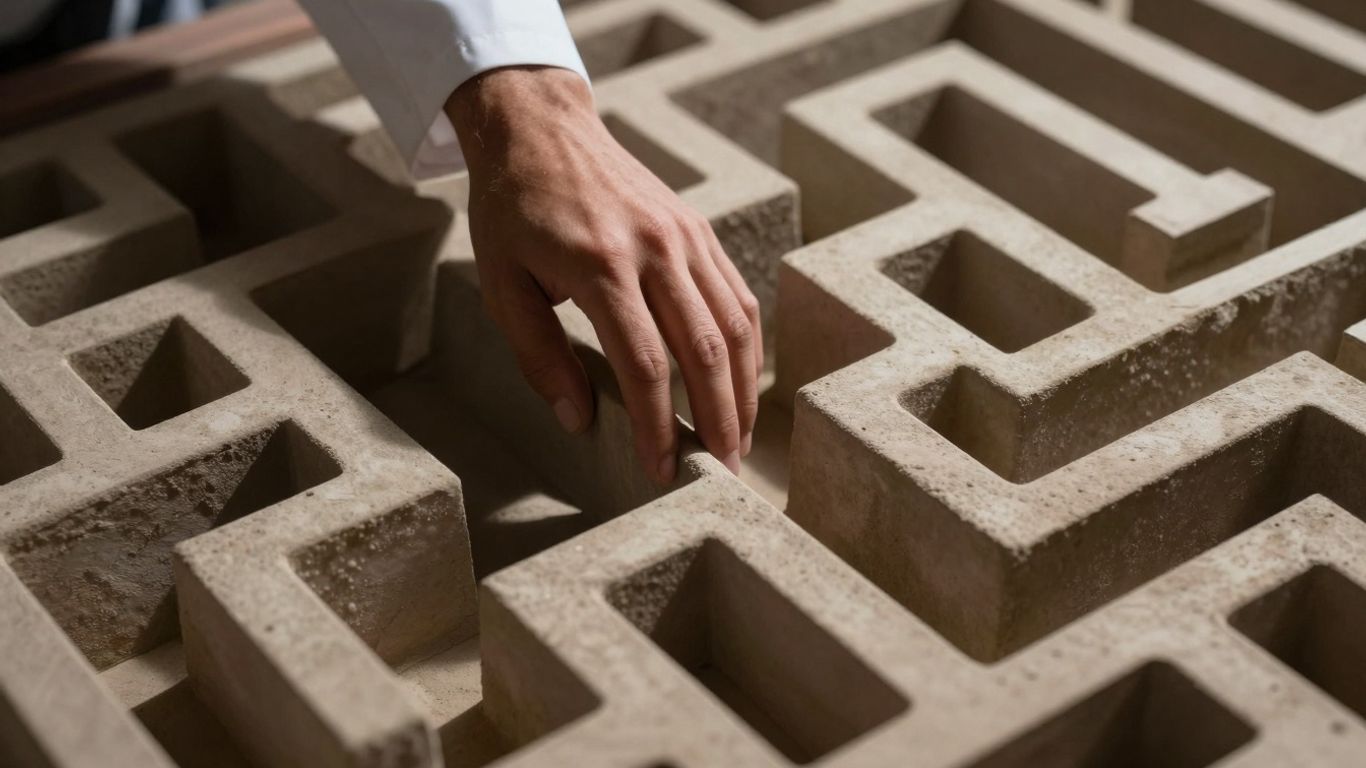Mains dans un labyrinthe, symbolisant les pièges des prop firms.